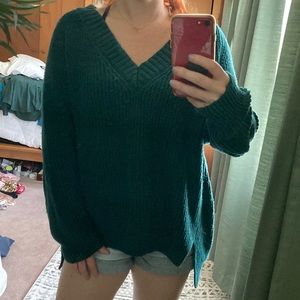Express oversized v neck sweater